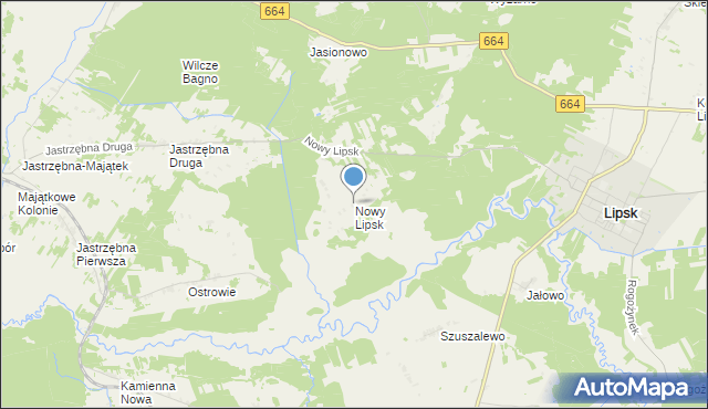 mapa Nowy Lipsk, Nowy Lipsk na mapie Targeo
